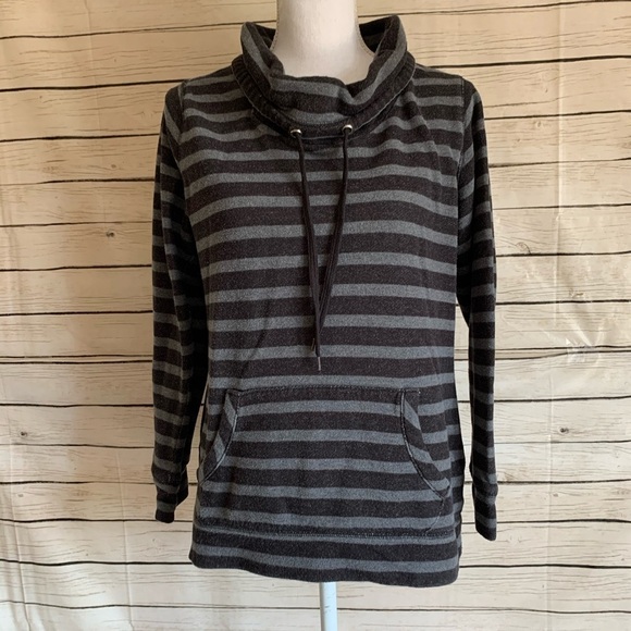 Made For Life Black & Gray Cowl Neck Sweatshirt - Picture 1 of 5